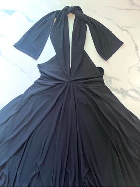 Body Wrappers "Free Flo" Black Convertible Halter Dance Dress - Black Size S